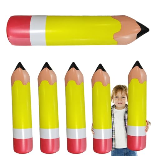 Inflatable School Crayons, 6 Giant Inflatable Pencil Balloon, Giant Large Inflatable Pencil, Inflatable Crayons, Big Crayon Set, Easy To Use, Decorative for Classroom and Garden Room von Filvczt