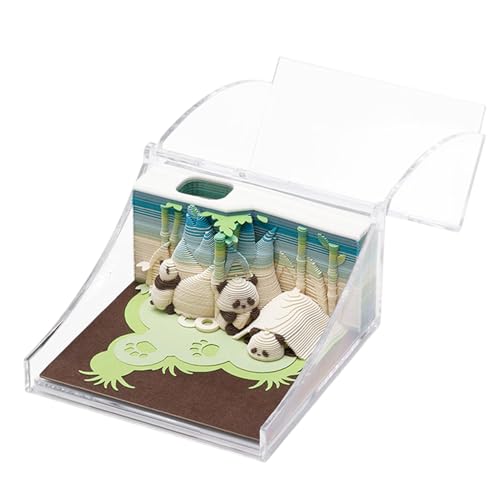 Kleine Notizblöcke, dekorativer Notizblock, Panda-Notizblock, wasserdicht, einzigartiges Design, 9 x 9 x 5,1 cm, für Arbeitszimmer, Arbeitsplatz von Filvczt