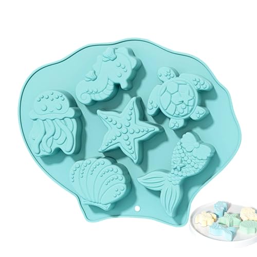 Marine Theme Fondant Mold, Cupcake Toppers Mold, Mermaid Tail Baking Mold, Seashell Silicone Mold, Marine Fondant Cake Mold, Easy To Use, Portable for Candy, Chocolate von Filvczt