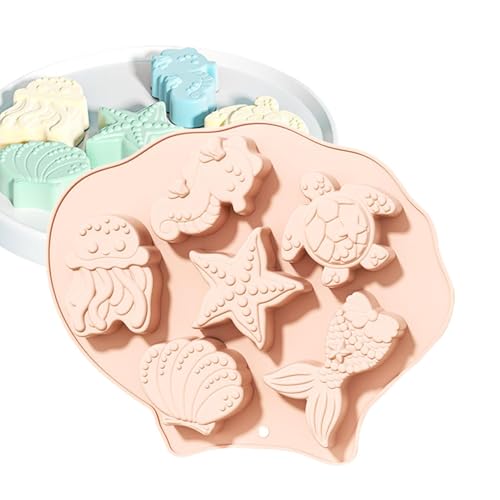 Marine Theme Fondant Mold, Cupcake Toppers Mold, Mermaid Tail Baking Mold, Seashell Silicone Mold, Marine Fondant Cake Mold, Easy To Use, Portable for Candy, Chocolate von Filvczt