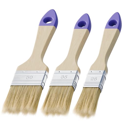 Filzada® 3X Pinselset - hochwertige Malerpinsel in verschiedenen Größen - Flachpinsel für Wandfarbe - Lackpinsel für gleichmäßigen Farbauftrag - Paint Brush - Pinsel Set - Pinsel Lack - Lackierpinsel von Filzada