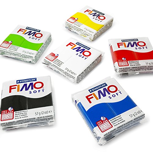 FIMO Soft Polymer Oven Modelling Clay - 57g - Starter Set of Beginner Colours x 6 von Fimo