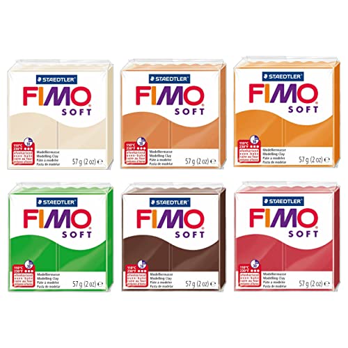 Staedtler FIMO Soft Polymer Ofen Modelliermasse - Herbsttöne - 6er Set von Fimo