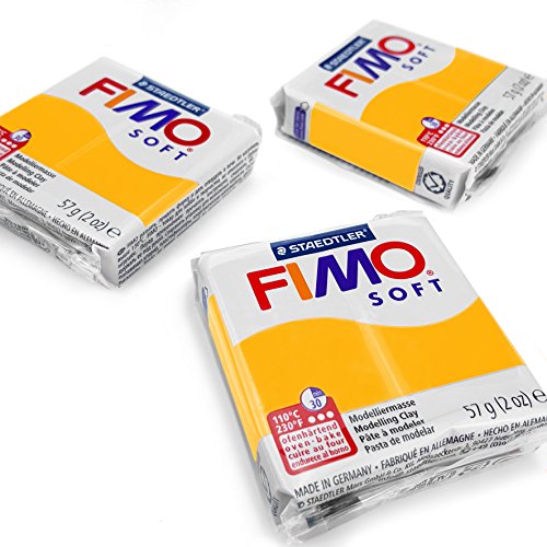 FIMO Weiche Polymer-Ofen-Modelliermasse – die beliebtesten Farben – 57 g – 3er-Set – Sonnenblume von Fimo