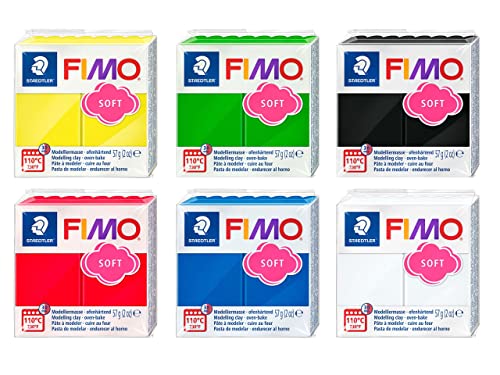 Fimo Oven Bake Clay . Starter set 6 x 56g Blocks in assorted Colours. by Fimo von Fimo