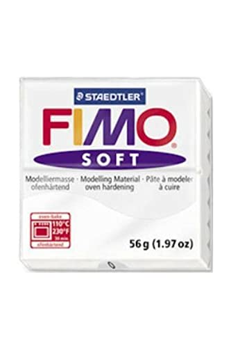 SG Bildung Fimo 8020 0 Fimo Soft Modelliermasse, 57 g, Weiß von Fimo