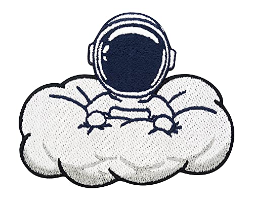 Finally Home Astronaut in einer Wolke Patch zum Aufbügeln | Lustiger Weltraum Patches, Alien Ufo Bügelflicken, Nasa Raumschiff Flicken, Aufnäher von Finally Home