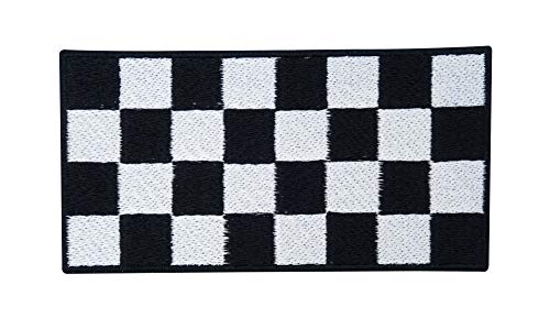 Finally Home Checkerboard schwarz und weiß Patch zum Aufbügeln zum verdecken von Löchern | Schachbrett Patches, Kunst Bügelflicken, Schach Flicken, Rechteckige Kariert Aufnäher von Finally Home