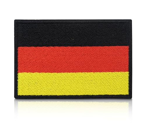 Finally Home Deutschland Flagge Patch mit Klett Rückseite | 7,6 x 5,1 cm | Bundeswehr Klettpatches, Deutsche Fahne Patches, Germany Flag Klettpatch von Finally Home