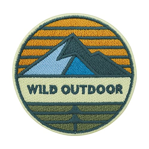 Finally Home Adventure Collection: Wild Outdoor Berg Patch zum Aufbügeln | Wandern Patches, Bügelflicken, Bügelbild, Aufnäher Wanderer Rucksäcke von Finally Home