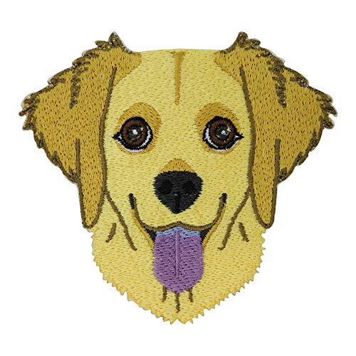 Finally Home Golden Retriever Hund Patch zum Aufbügeln | Hunde Patches, Tier Bügelflicken, Kinder Flicken, Pfoten Aufnäher für von Finally Home