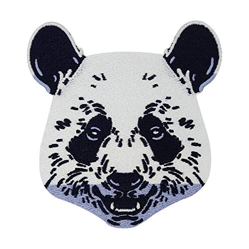 Finally Home Großer Panda Kopf Patch zum Aufbügeln | Pandabär Patches, Bär Bügelflicken, Tiere Bären Flicken, Aufnäher für Kinder und Erwachsene von Finally Home