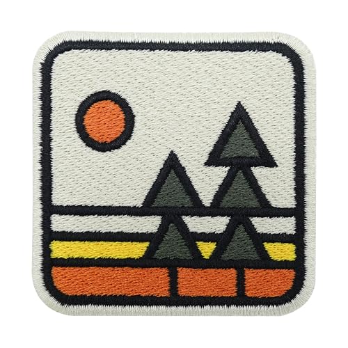 Finally Home Klett Patch - Retro Natur | Outdoor Klett Patches, Wandern Aufnäher, Rucksack Berg Klettpatches, Wanderer Badge, Berge Klettpatch von Finally Home