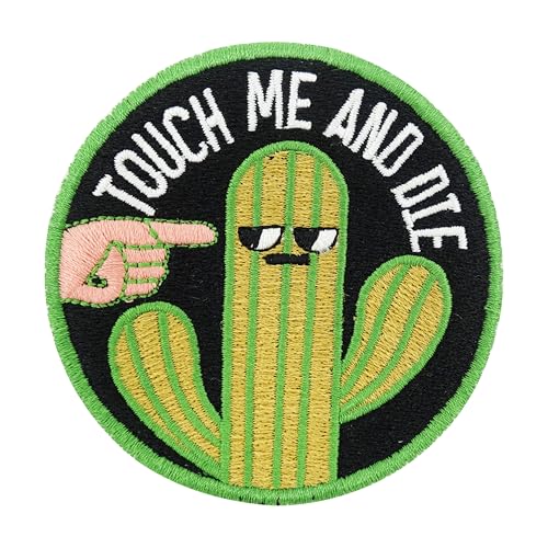 Finally Home Klett Patch - Touch me and die | Patches Klett lustig, Hunde Klettpatch, Kaktus Spruch Aufnäher, Witzige Abzeichen, Sprüche Badge, Klettpatches von Finally Home