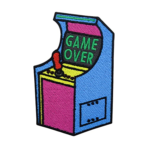 Finally Home Patch zum Aufbügeln - Game Over Retro Automat | Vintage Patches, Old School Bügelbild, Classic Gamer Aufbügler, Oldschool Gaming Aufnäher von Finally Home