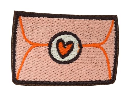 Finally Home Patch zum Aufbügeln - Kleiner Liebesbrief | Mini Patches, Herz Flicken, Kleiner Aufnäher, Love Aufbügler, Rosa Hippie Bügelpatch von Finally Home