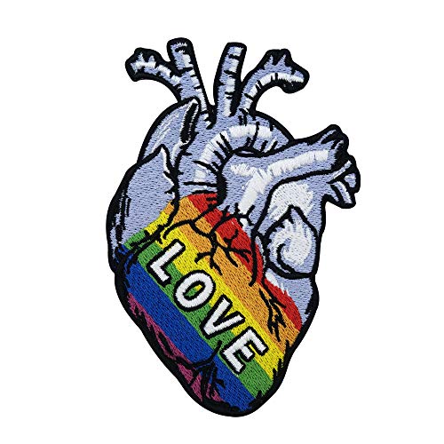 Finally Home Patch zum Aufbügeln - LGBTQ Love Herz | Regenbogen Patches, Pride Bügelflicken, Flicken, Aufnäher von Finally Home