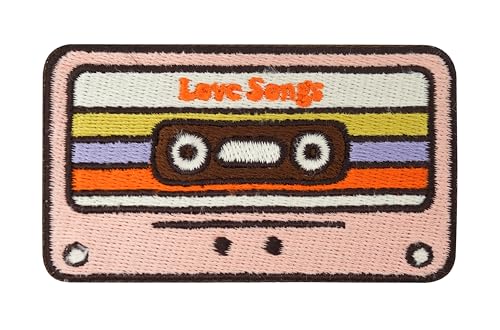 Finally Home Patch zum Aufbügeln - Love Songs Kassette | Retro Patches, Vintage Bügelbild, Rock Musik Aufnäher, Old School Aufbügler Flicken von Finally Home