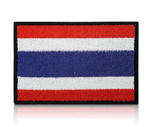 Finally Home Thailand Flagge Klett Patch | 7,9 x 5,2 cm | Thai Flag Klettpatches, Fahne Klettpatch, Outdoor Backpacker Patches von Finally Home