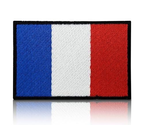 Finally Home Frankreich Flagge Patch mit Klett Rückseite | 7,9 x 5,2 cm | Französische Fahne Velcro Airsoft Patches France Flag Klettpatch von Finally Home