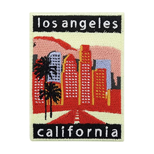 Finally Home Los Angeles California City Patch zum Aufbügeln | LA Patches, USA Bügelbild, Amerika Aufbügler, Kalifornien Bügelpatch, Palmen Aufnäher von Finally Home