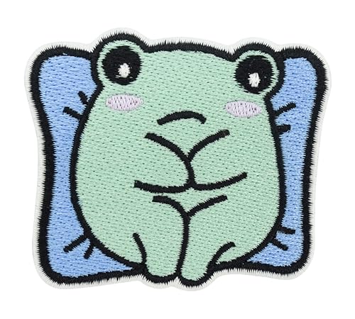 Finally Home Patch zum Aufbügeln - Sorgen Frosch | Sad Aufnäher Patch, Y2K Aufbügelbilder, Süße Patches zum Aufnähen, Lustige Bügel Patches, Frog Meme Bügelbild, Cute Flicken von Finally Home