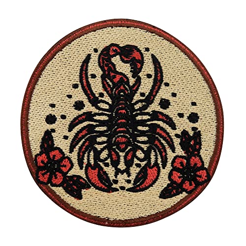 Finally Home Patch zum Aufbügeln & Aufnähen Skorpion | Scorpion Patches Astrologie Aufbügler Sternzeichen Aufnäher von Finally Home