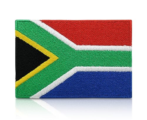 Finally Home Südafrika Flagge Patch zum Aufbügeln | 7,5 x 5 cm Südafrikanische Fahne Aufnäher South Africa Flag Patches, Bügelbild, Aufbügler Bügelpatches von Finally Home