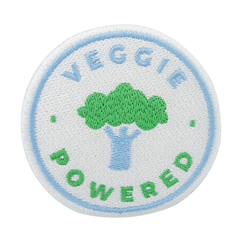 Finally Home Veggie Powered Patch zum Aufbügeln | Vegetarisch Patches, Vegan Bügelbild, Vegetarier Flicken, Aufnäher von Finally Home