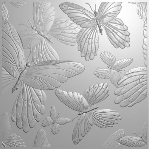 Find Scrapblooms 15,2 x 15,2 cm 3D-Kunststoff-Prägeschablonen (Exotric Butterflies) von Find Scrapblooms