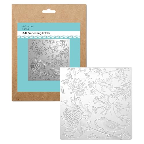 Find Scrapblooms 15,2 x 15,2 cm 3D-Kunststoff-Prägeschablonen (Frühling) von Find Scrapblooms