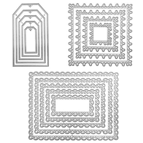 3 Sets Stanzformen für Kartenherstellung, FineGood Geometrie Metall DIY Stanzformen Stanzformen Schablonen für Scrapbooking Album Dekoration von FineGood