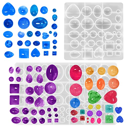FineGood Silikonformen für Schmucksteine, Epoxidguss-Harz, für DIY-Anhänger, Ohrringe, Schmuckherstellung, 2 Stück von FineGood
