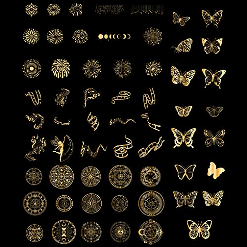 FineInno 180 Blätter Harz Dekorative Laser Aufkleber Shiny Resin Stickers Schmetterling Blume Epoxidharz Füllstoff Füllmaterial Aufkleber für Scrapbooking DIY Harz Handwerk von FineInno