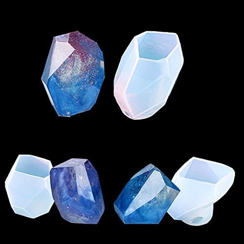 FineInno 3 Stück Edelstein Epoxidharz Form Gemstone Resin Mold Geometrische Silikonform für Kristall Multi-Facetten Schmuck Kerze Seife Dekorationen von FineInno