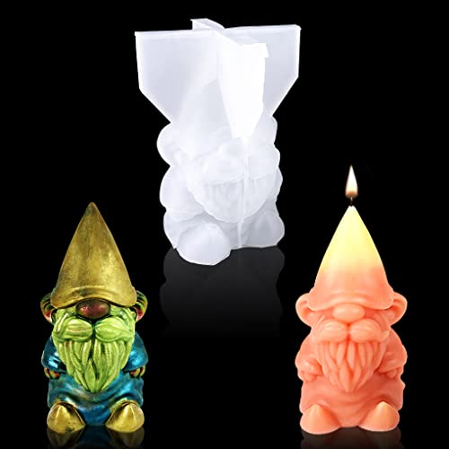 FineInno Wichtel Gießform,Gnome Resin Mold,Zwerg Epoxidharz Silikonform für DIY Kerzen Haus Ornament Dekorationen Gefüllte Gesichtslose Puppe von FineInno