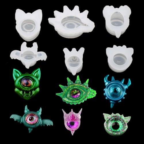 FineInno 6 Stück Auge Evil Epoxidharz Evil Eye Resin Mold Harz Form Silikonform Gießform für Schmuckherstellung Anhänger Dekoration DIY Basteln von FineInno