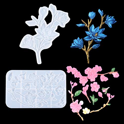 FineInno Epoxidharz Formen,Blumen Silikonform,Pflaumenblüte Gießformen,Tulpenmagnolie Harz Gießen Flower Resin Mold von FineInno