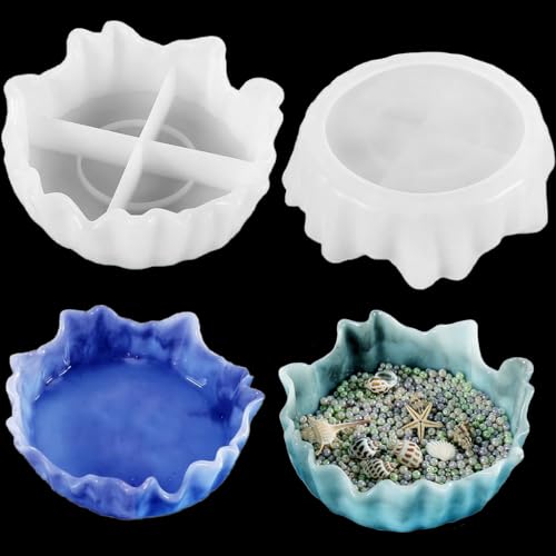 FineInno Pflanzenständer Silikonform Tray Resin Mold Schmuck Ständer Gießformen Welle Geschirr Epoxidharz Formen Platte Harz Form Tablett DIY Handwerk von FineInno