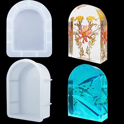 FineInno Groß Silikonformen Bogen Arch Resin Mold Epoxidharz Gießform Buchstützen Untersetzer Harz für DIY Erhaltung Getrocknete Blumen Basteln (Arch) von FineInno