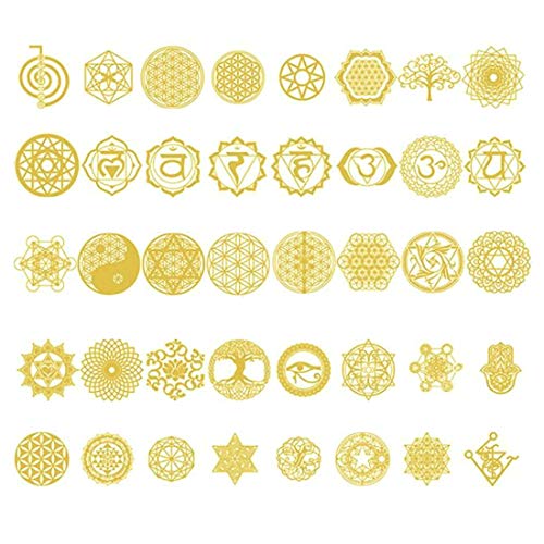 FineInno Metatron Aufkleber Resin Stickers Filler Harz Aufkleber für Silikonformen Resin Füllmaterial Epoxidharz Füller DIY Handwerk Schmuck (Goldharzaufkleber A) von FineInno