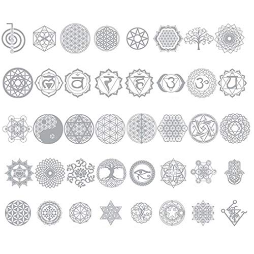 FineInno Metatron Aufkleber Resin Stickers Filler Harz Aufkleber für Silikonformen Resin Füllmaterial Epoxidharz Füller DIY Handwerk Schmuck (Silberharzaufkleber A) von FineInno