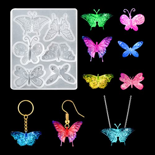 FineInno Schmetterling Gießformen,Butterfly Resin Mold,Schmuck Epoxidharz Formen,Silikonform für DIY Harz Ohrringe Halskette Anhänger von FineInno