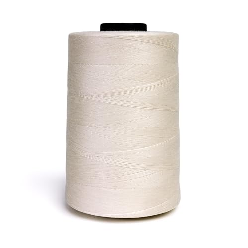 Finesse Faden, einfarbig, 100 % Polyester, 3-lagig, 50 W, Fadenkegel, 100 % Polyestergarn zum Quilten und Nähen, helle Wolle, 450 m von Finesse