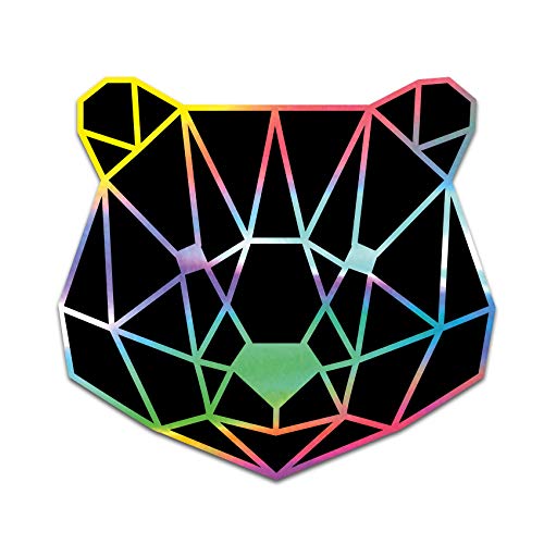 2 x Polygon Tier Sticker Hologramm Aufkleber Tiere Origami Geometrisch Selbstklebend Kunst für Auto Motorrad Laptop Kühlschrank Wand Dekor R117 (Bär) von Finest Folia