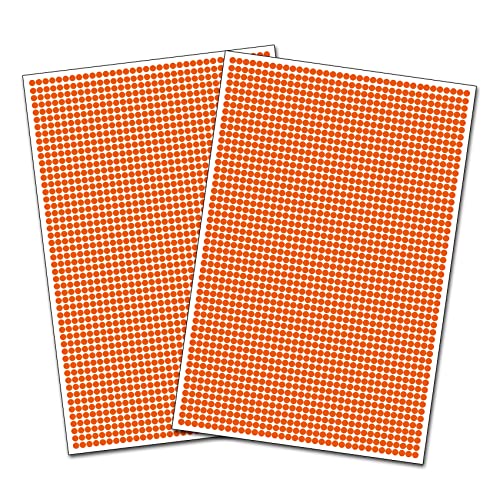 3600 Klebepunkte 5mm runde Punkte Aufkleber Inventur Kreise Markierung selbstklebend Sticker wetterfest (K018 Orange) von Finest Folia