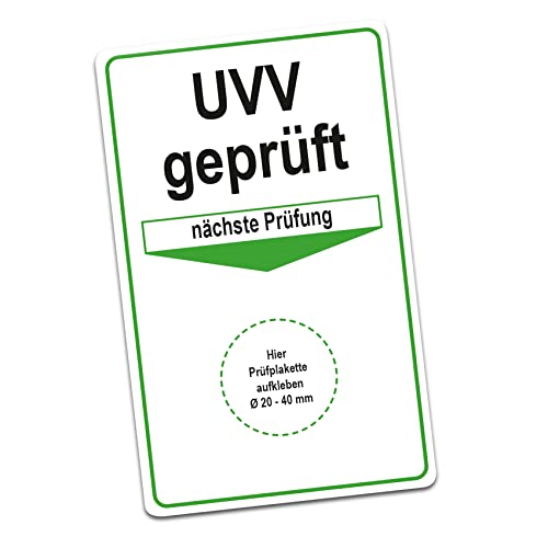 Aufkleber Set UVV geprüft nächste Prüfung Plaketten Grundplaketten Prüfplaketten 2022-2027 Prüfetiketten PVC Vinyl Folie selbstklebend R179 (10 Stück, Grundplaketten) von Finest Folia