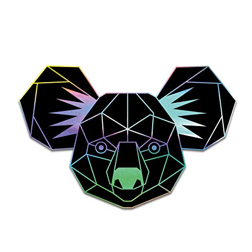 2 x Polygon Tier Sticker Hologramm Aufkleber Tiere Origami Geometrisch Selbstklebend Kunst für Auto Motorrad Laptop Kühlschrank Wand Dekor R117 (Koala) von Finest Folia