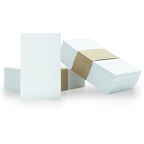 Finoly Karten Blanko Papier Pack 200 Einheiten - Kleine Zettel für Botschaften - Visitenkarten, Kunsthandwerk, Studium - Kraftpapier Karten - Karteikarten Weiß -Spielkarten Blanko (5x8 cm) von Finoly