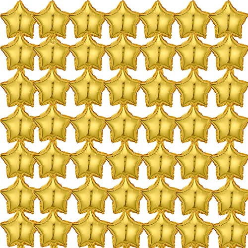 50Pcs 10" Goldfolie Stern Ballons, fünfzackige Mylar Ballons für Baby Dusche, Geschlecht Enthüllen, Hochzeit, Geburtstag oder Verlobungsparty Dekoration von Finypa